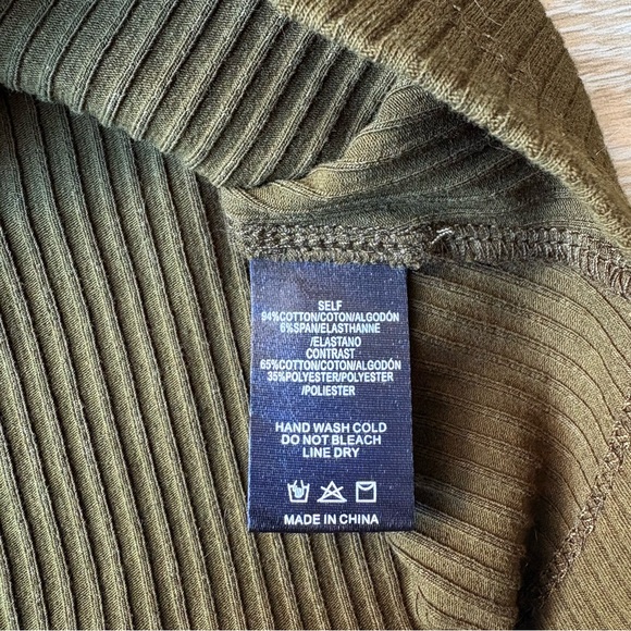 Ribbed Tank Anthropologie Sunday In Brooklyn Racer-back Bow Size S Olive - Picture 7 of 7